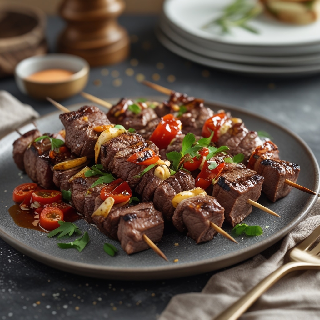 Grilled Steak Kabobs - Garnish & Glaze