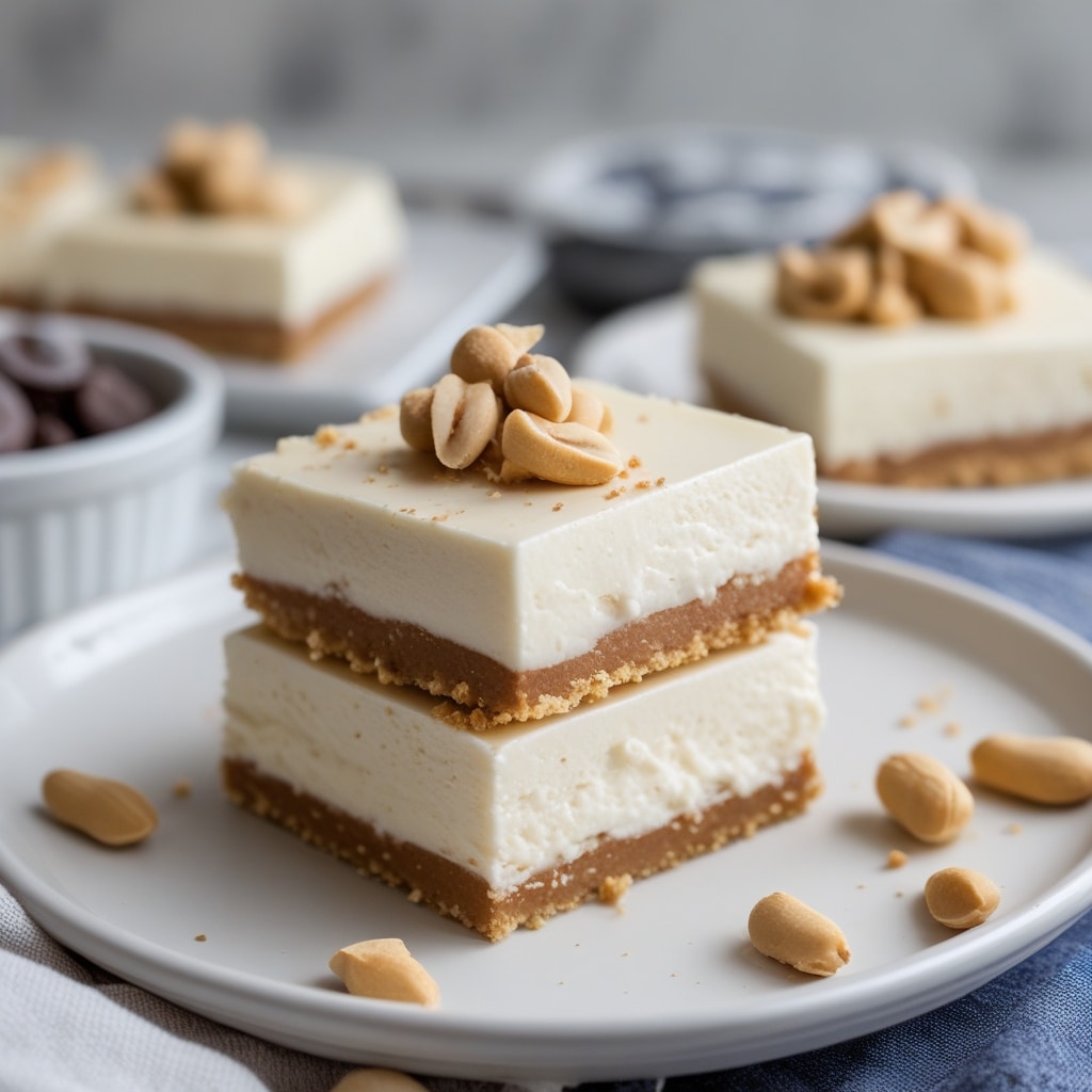 Peanut Butter Frozen Yogurt Cheesecake Bars