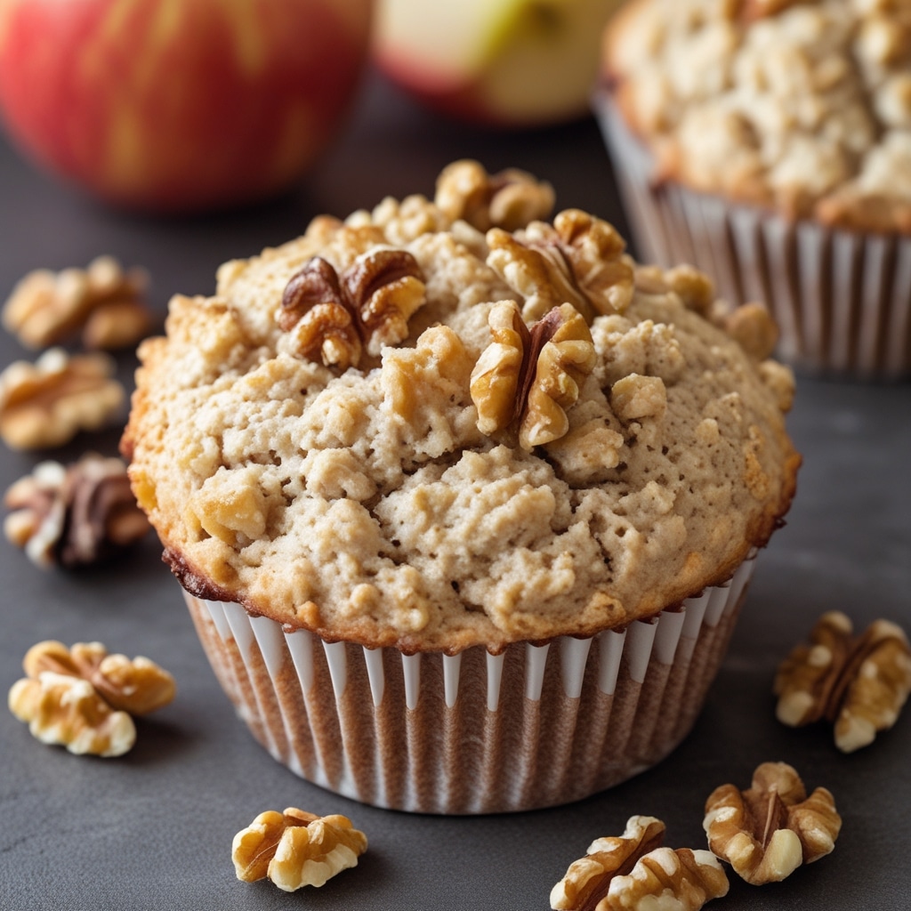 Cottage Cheese Apple Walnut Protein Muffins