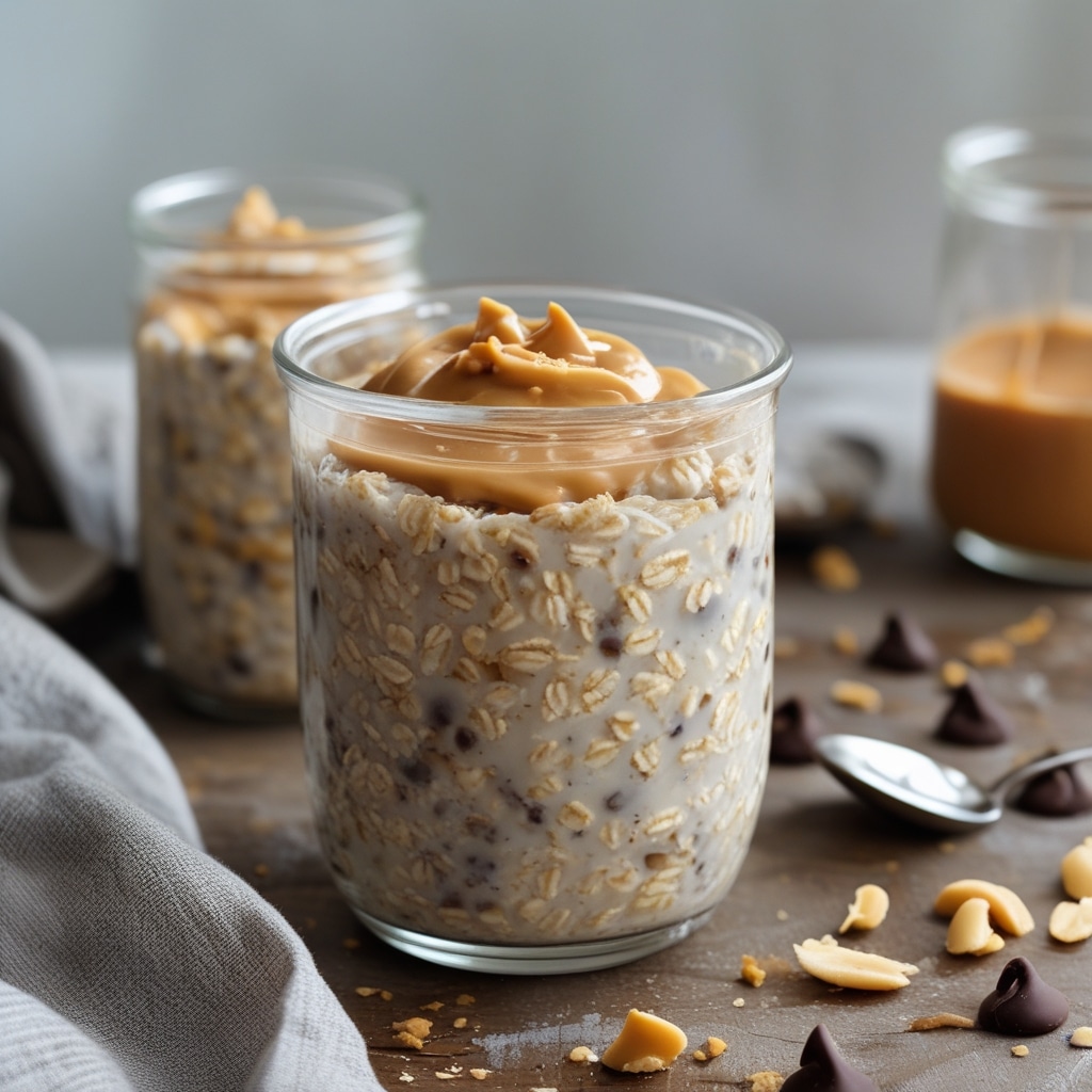 Peanut Butter Chocolate Chip Overnight Oats [30g Protein]