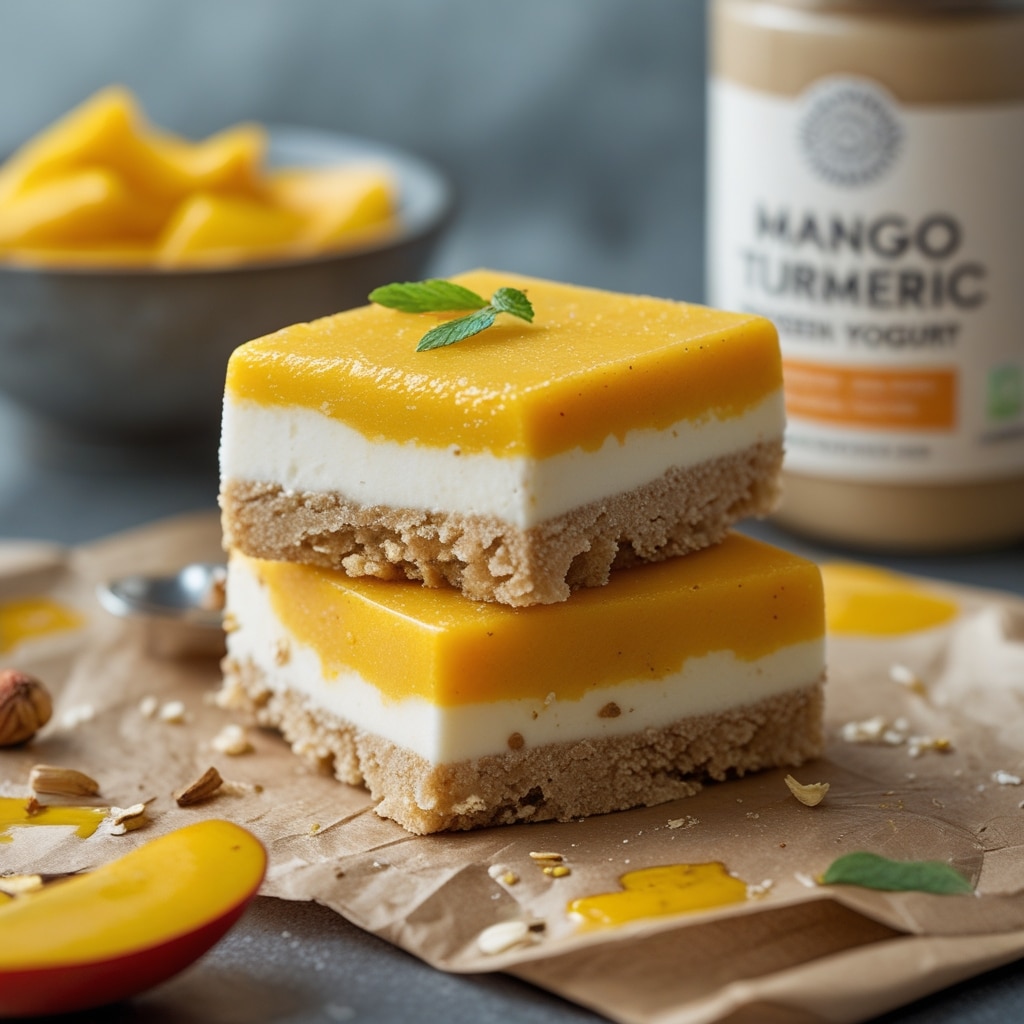 Mango Turmeric Protein Frozen Yogurt Bars