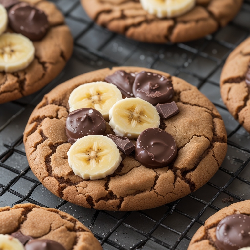 Soft Greek Yogurt Double Chocolate Banana Cookies with Crackled Tops