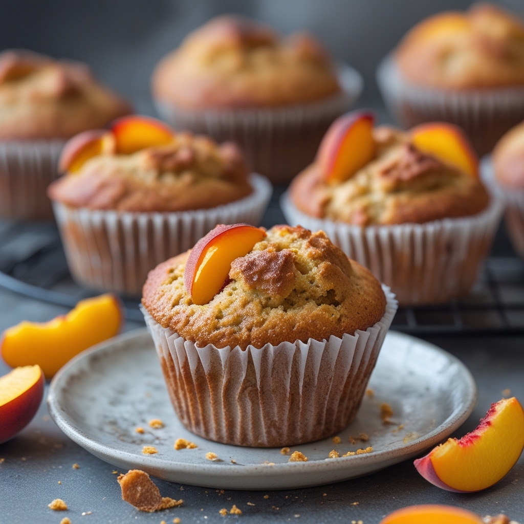 The Best Keto Peach Muffins