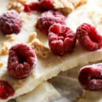 Honey Vanilla and Raspberry Frozen Yogurt Bark