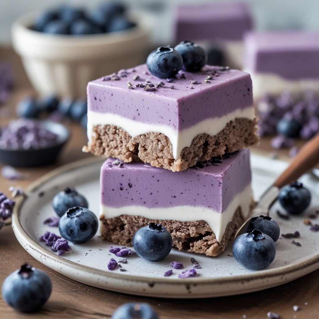 Blueberry Lavender Protein Frozen Yogurt Bars