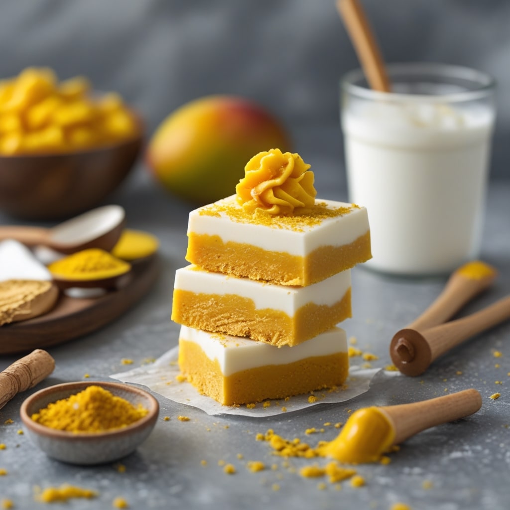 Mango Turmeric Protein Frozen Yogurt Bars