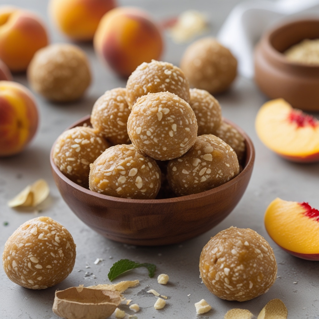 Peach Ginger Protein Energy Bites