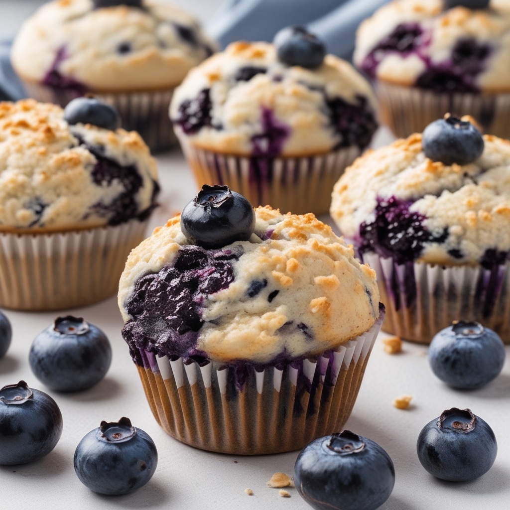 High Protein Blueberry Cottage Cheese Muffins