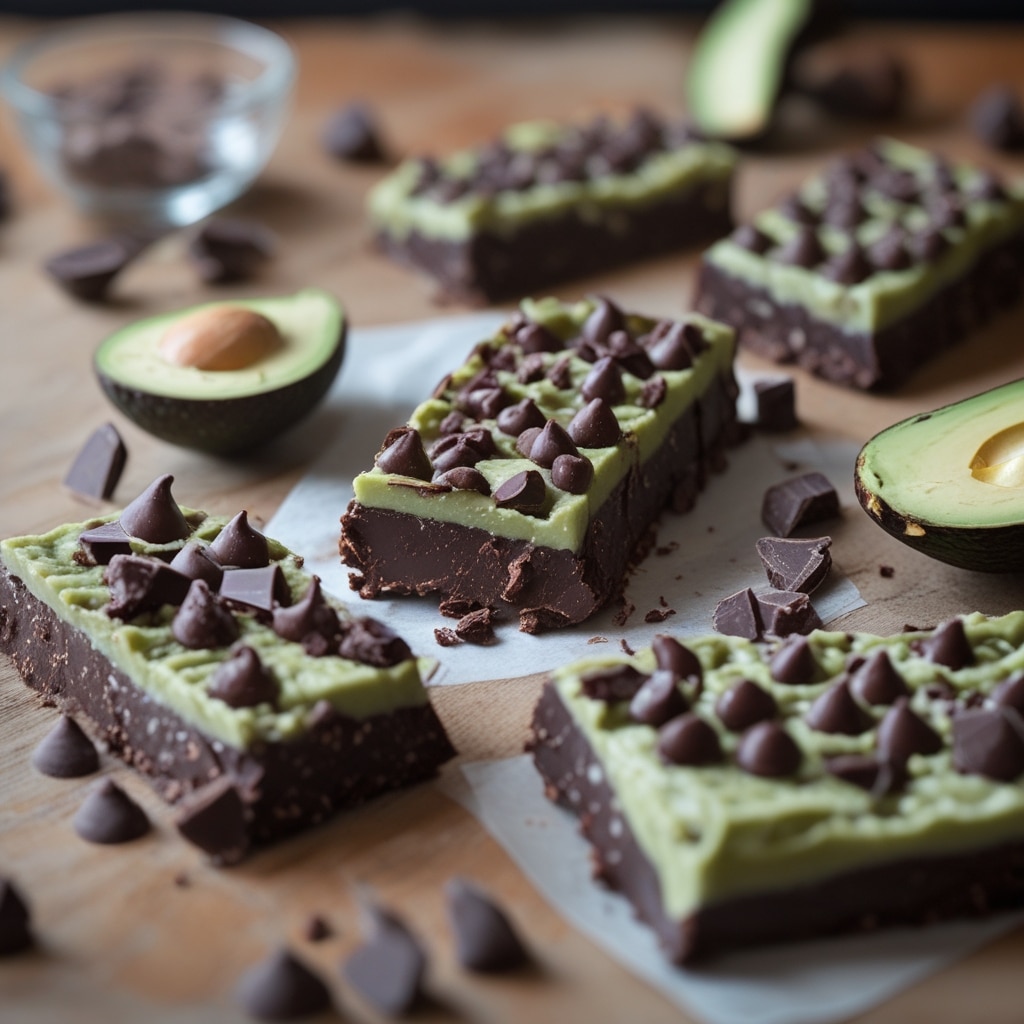 Dark Chocolate Avocado Protein Bars