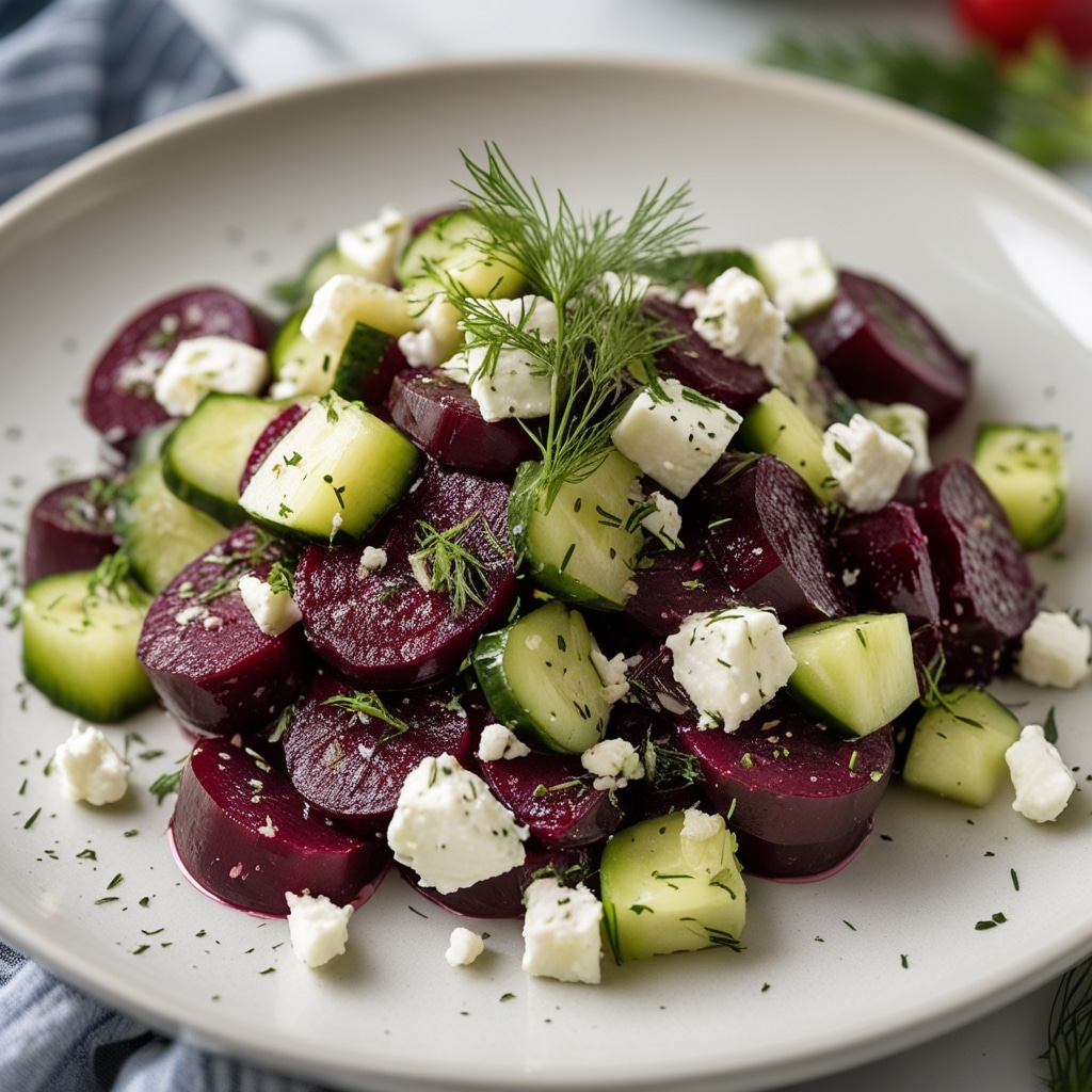 Beet Salad With Feta, Cucumbers Dill