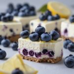 Frozen Blueberry Lemon Protein Cheesecake Bites