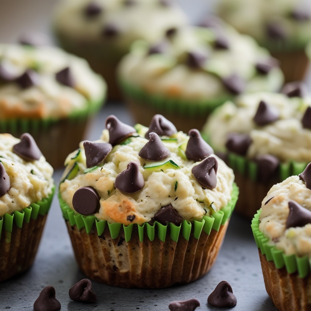 Cottage Cheese Zucchini Chocolate Chip Muffins