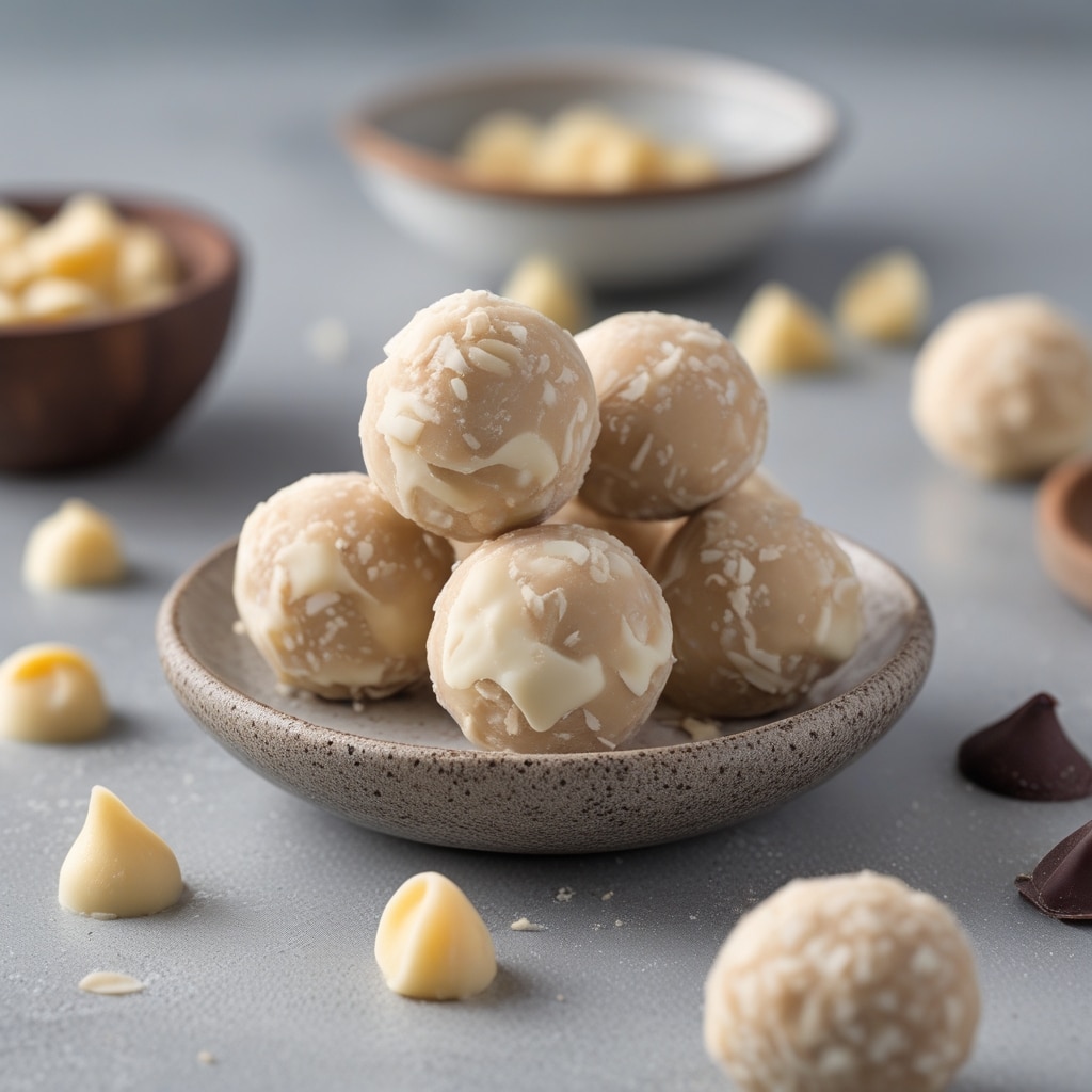 Macadamia White Chocolate Protein Balls