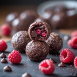 Dark Chocolate Raspberry Protein Energy Bites