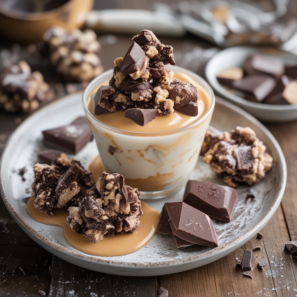 Dark Chocolate Peanut Butter Frozen Yogurt Clusters
