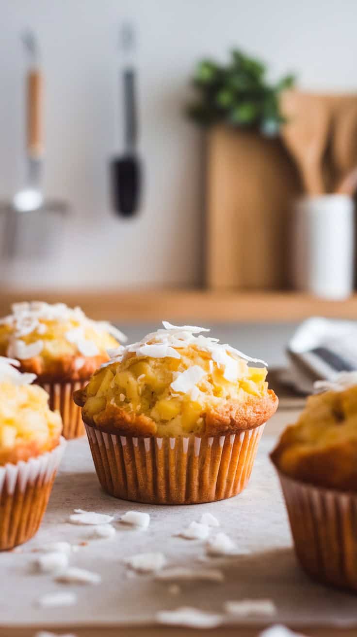 Coconut And Pineapple Cottage Cheese Muffins