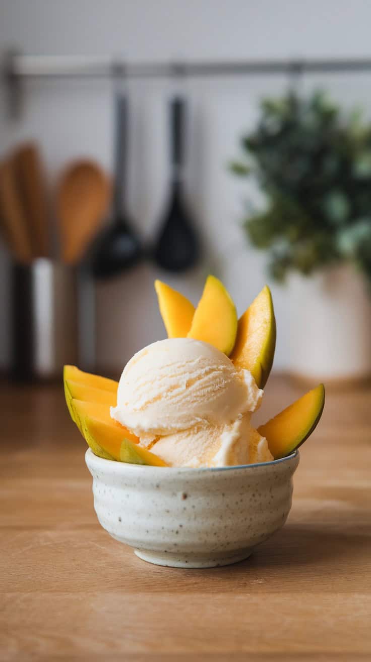 Mango Cottage Cheese Ice Cream