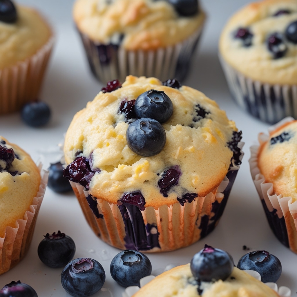 Cottage Cheese Lemon Blueberry Muffins [High Protein]