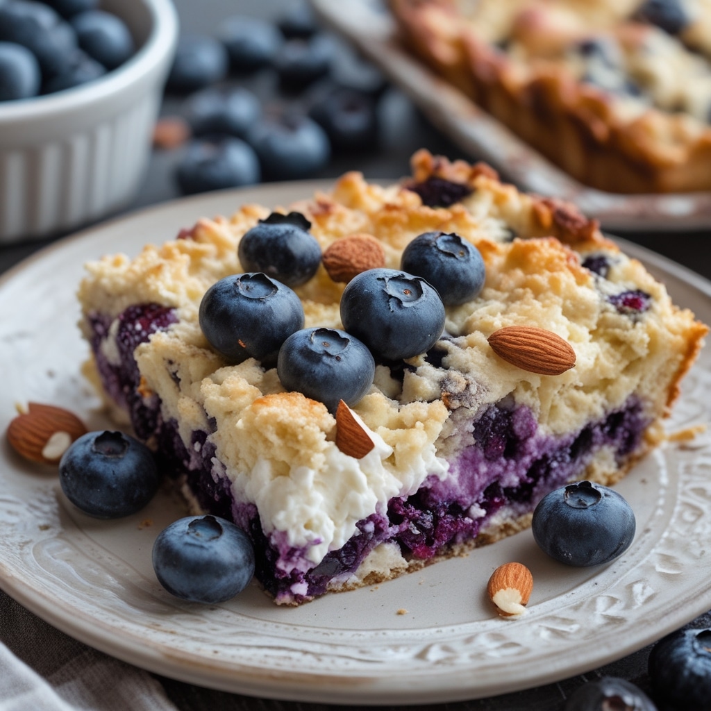 Blueberry Almond Cottage Cheese Breakfast Bake