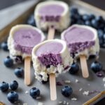Frozen Blueberry Cottage Cheese Cheesecake Pops