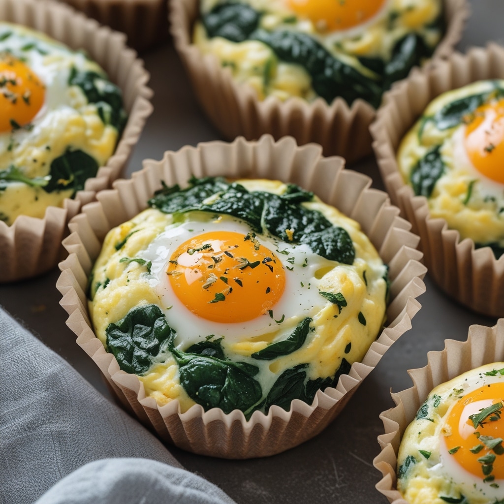 Cottage Cheese Spinach Egg Muffins [Meal Prep]