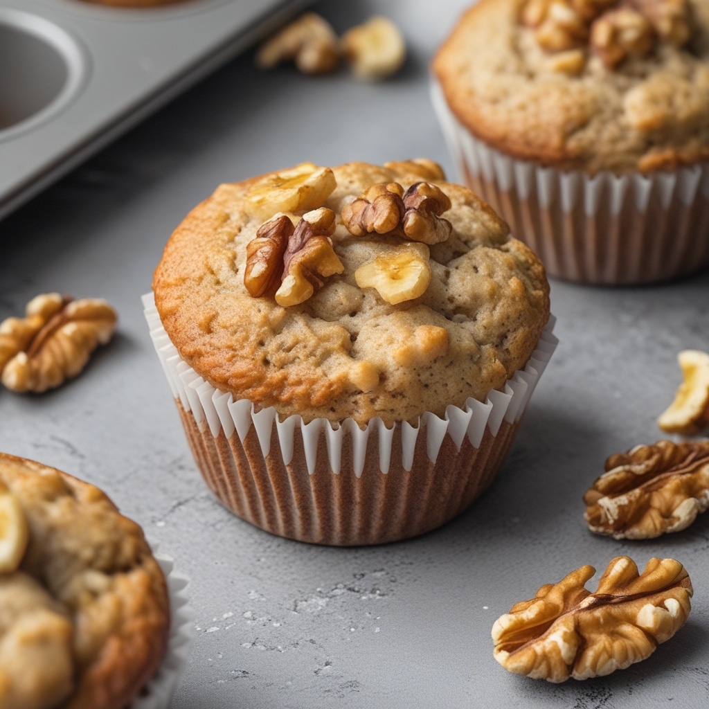 Cottage Cheese Banana Walnut Protein Muffins