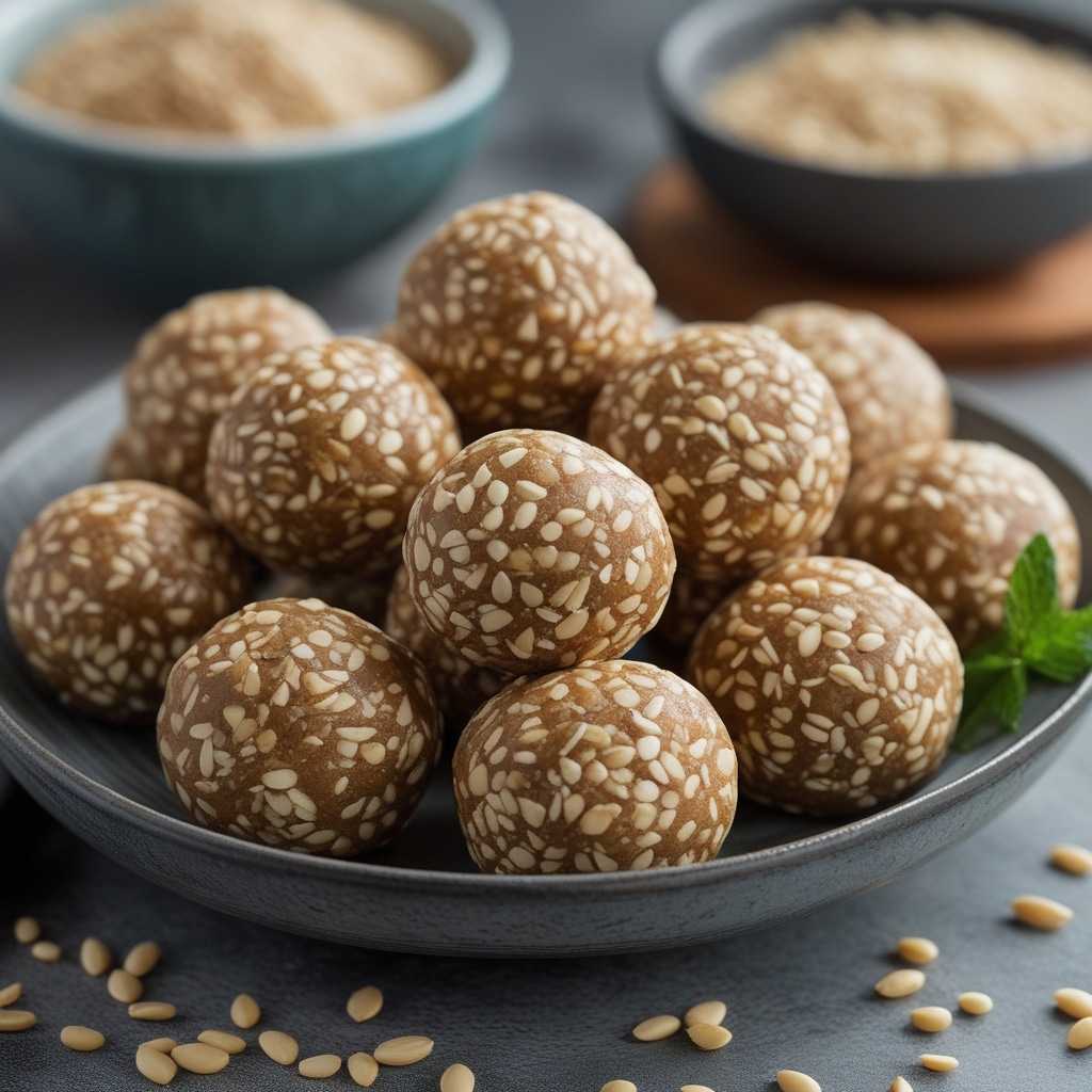 High Protein Tahini Sesame Energy Balls