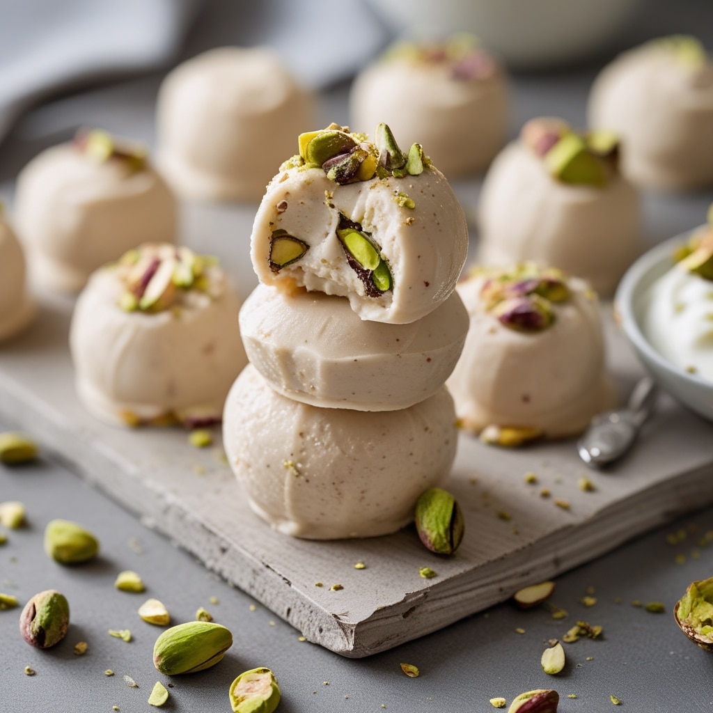 High Protein Pistachio Greek Yogurt Bites
