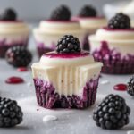 Frozen Blackberry Greek Yogurt Cheesecake Bites