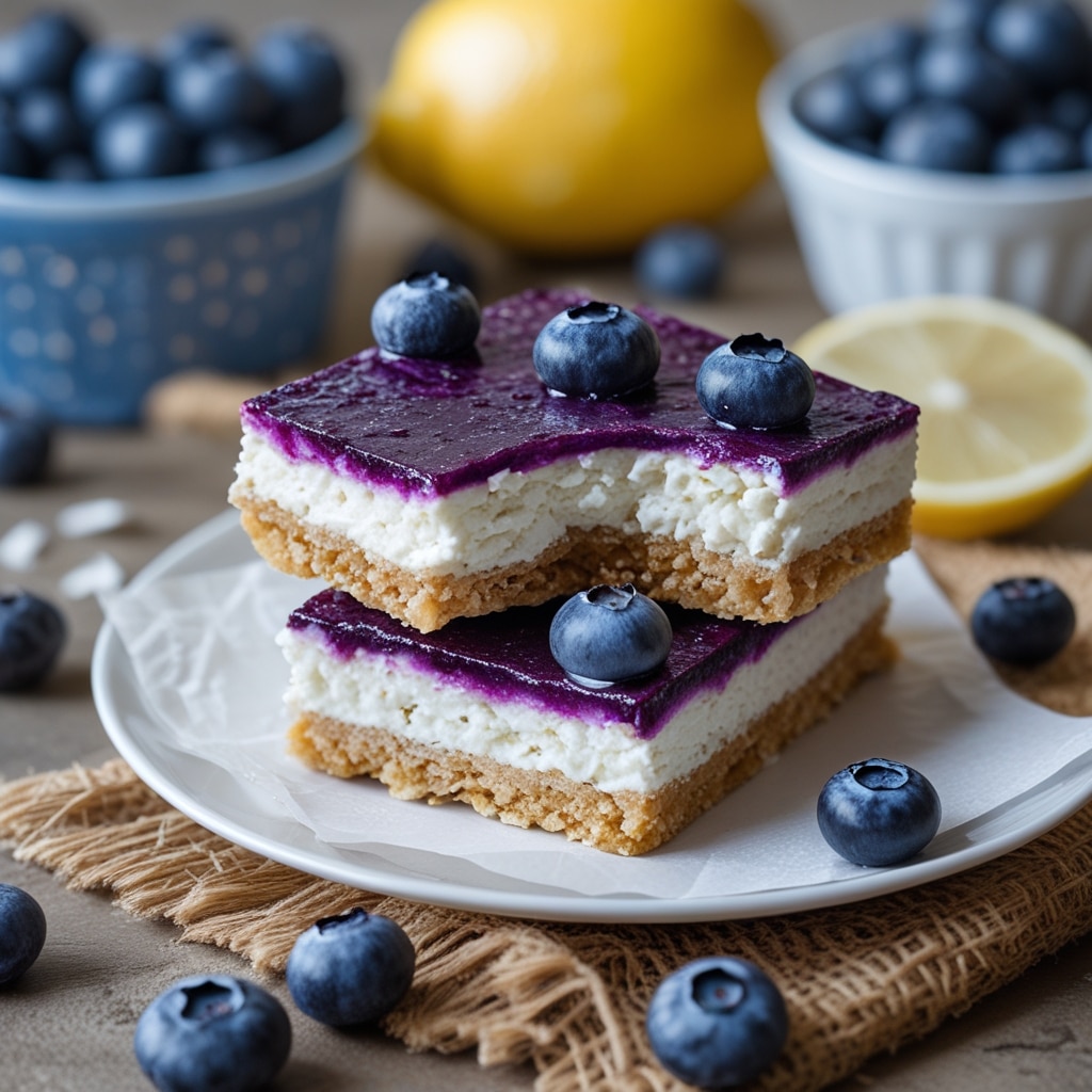 Blueberry Lemon Cottage Cheese Protein Bars