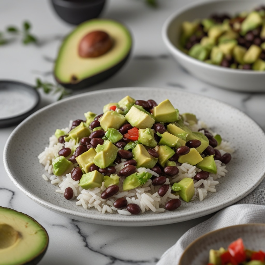 Avocado Black Bean Salad with Rice