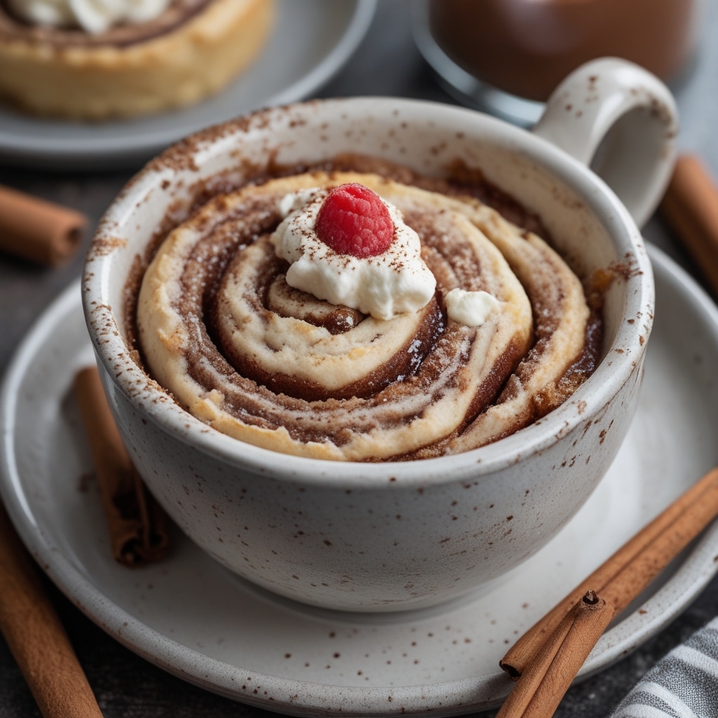Cottage Cheese Cinnamon Roll Protein Mug Cake