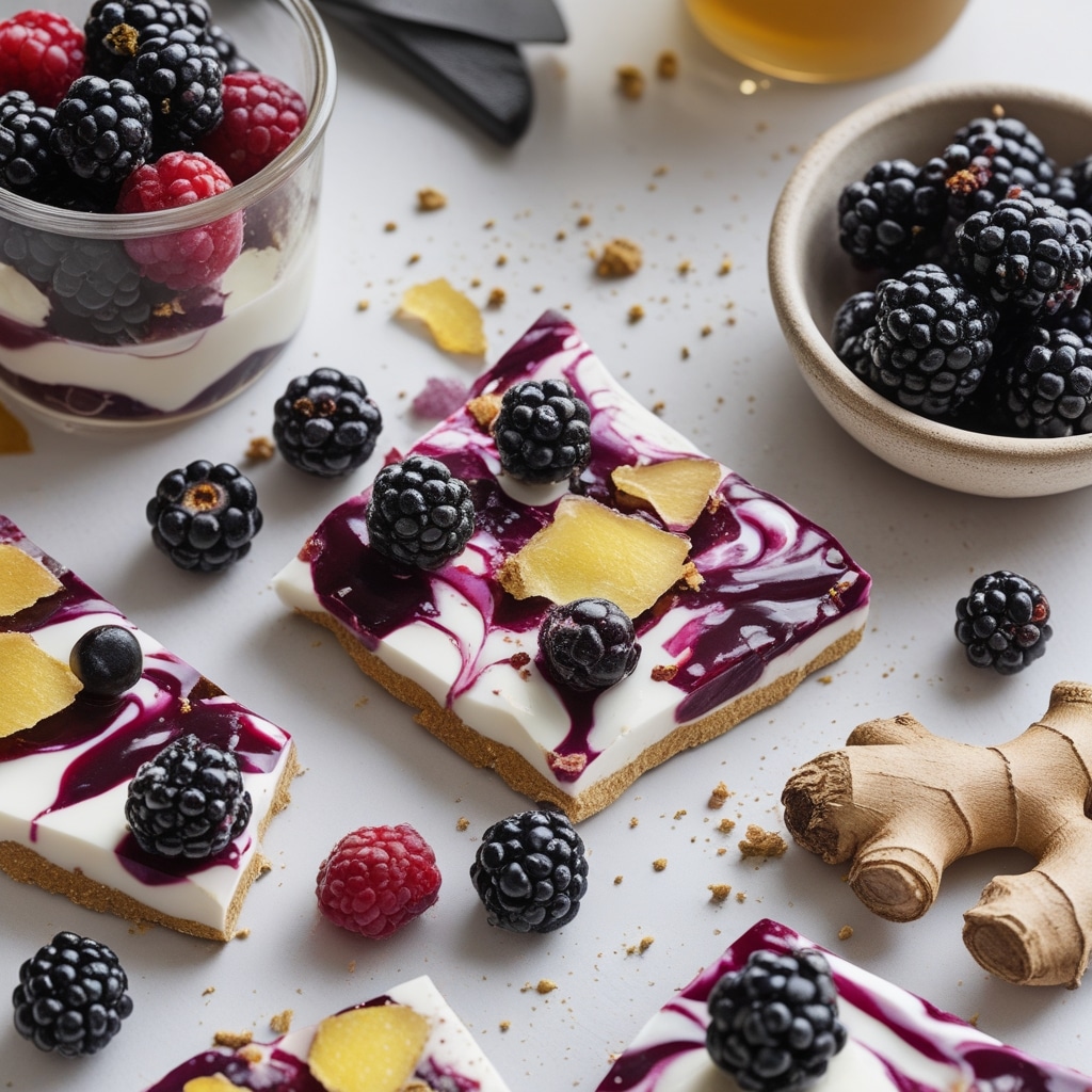 Greek Yogurt Blackberry Ginger Protein Bark