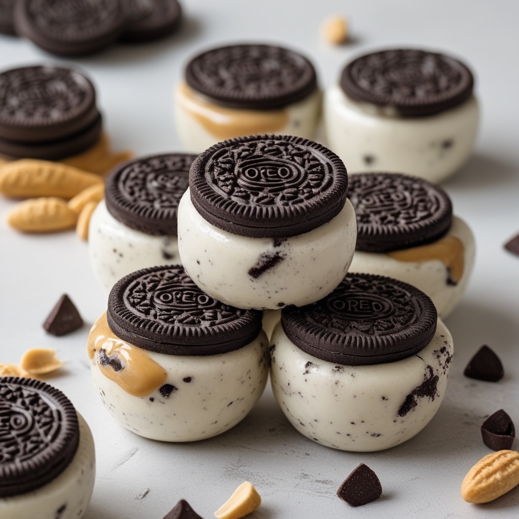 Frozen Peanut Butter Oreo Greek Yogurt Bites