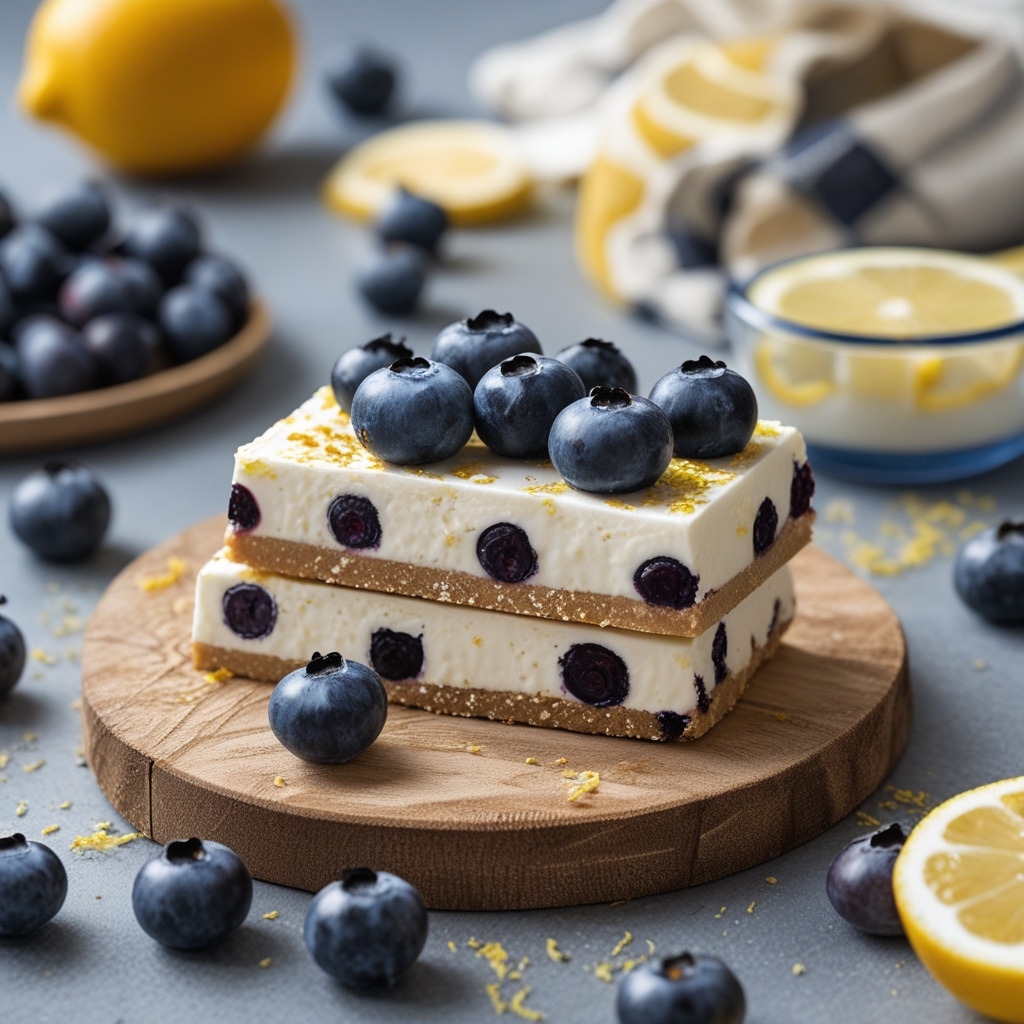 Blueberry Lemon Greek Yogurt Protein Bars