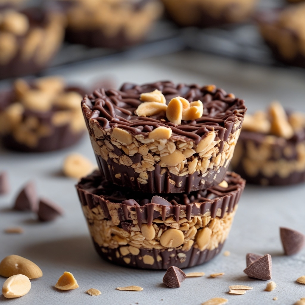 No-Bake Chocolate Peanut Butter Granola Cups [3 Ingredients]