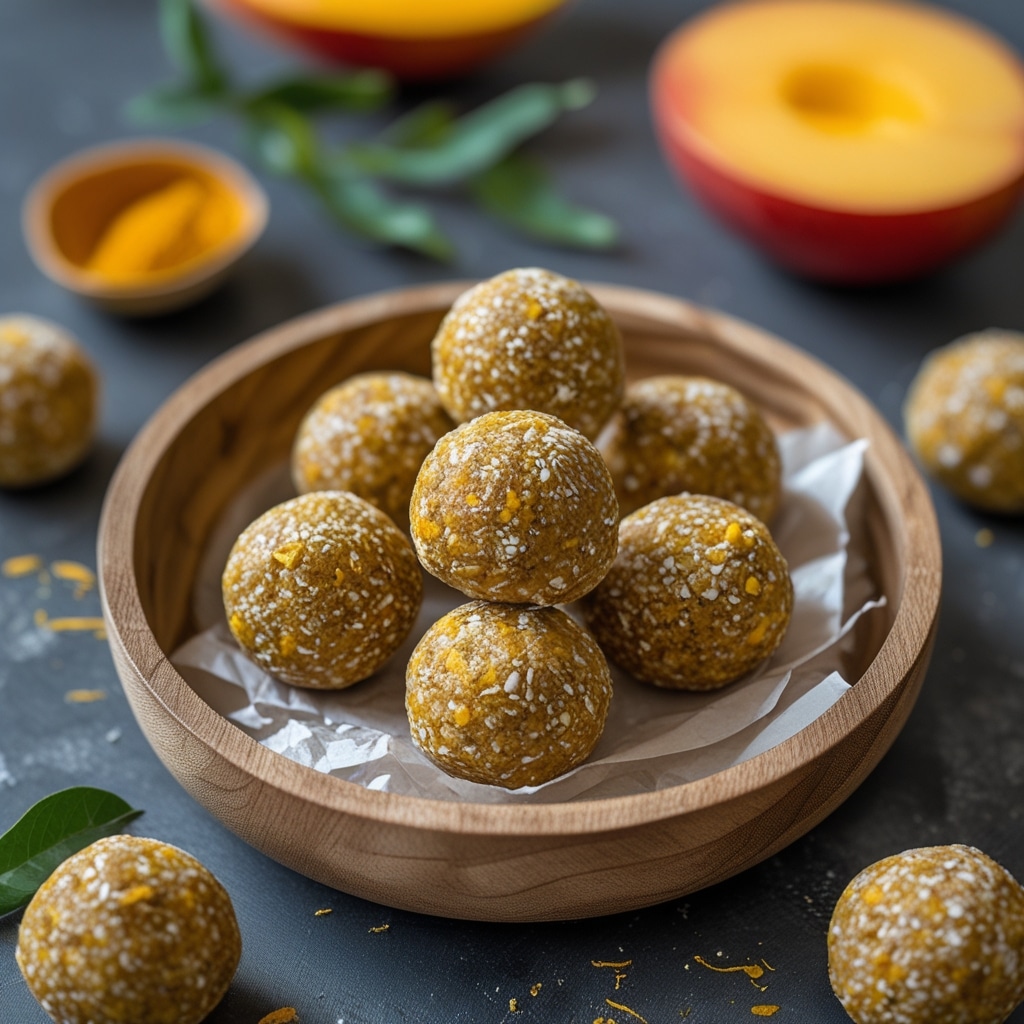 Mango Turmeric Protein Energy Balls