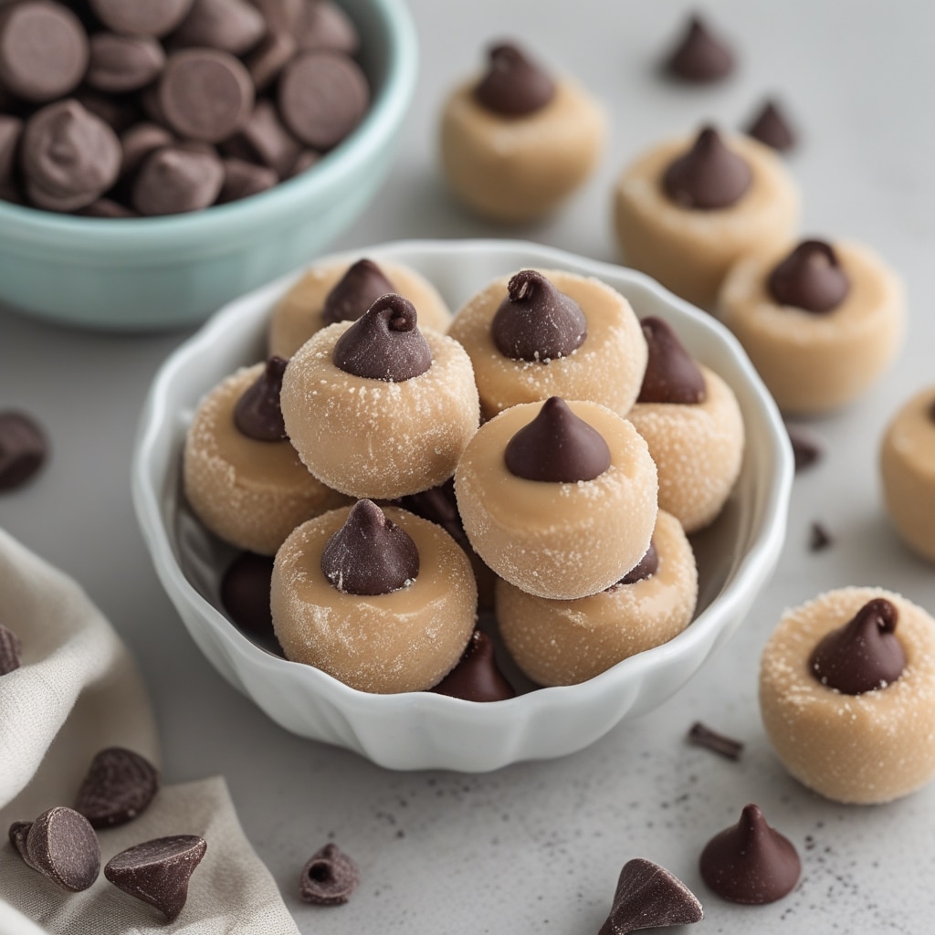 Frozen Greek Yogurt Peanut Butter Bites with Chocolate Chips