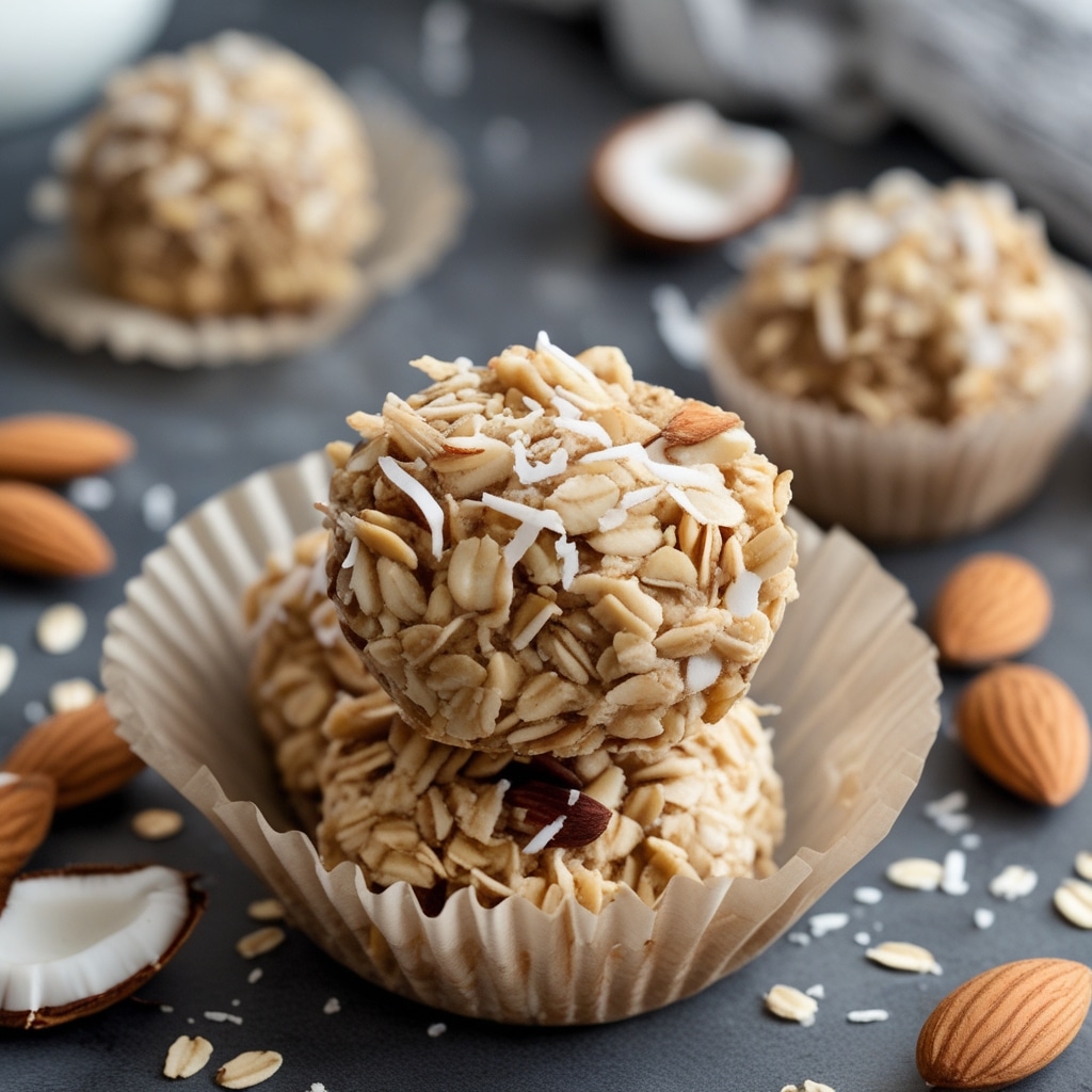 No-Bake Coconut Almond Oatmeal Bites