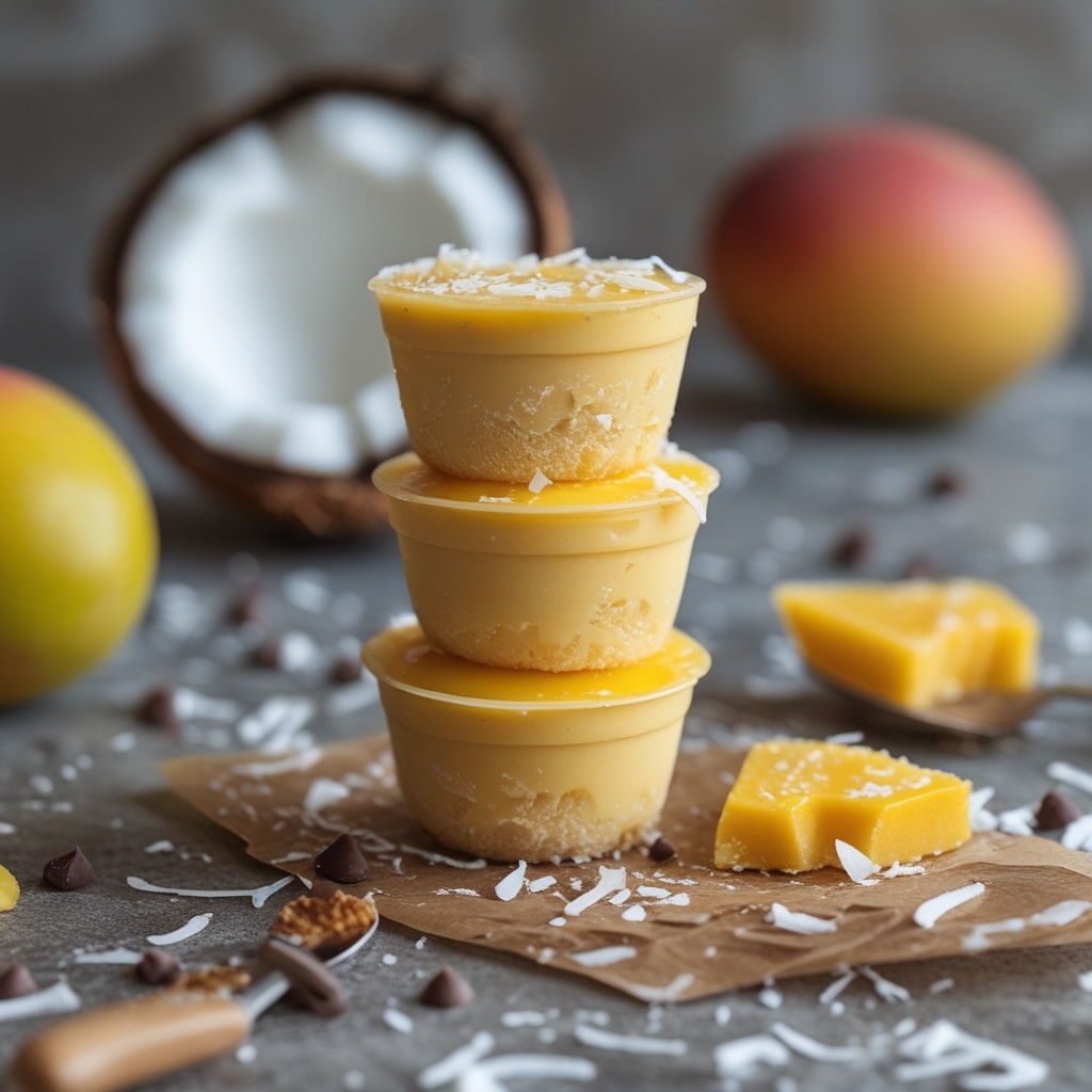 Mango Coconut Protein Frozen Yogurt Bites