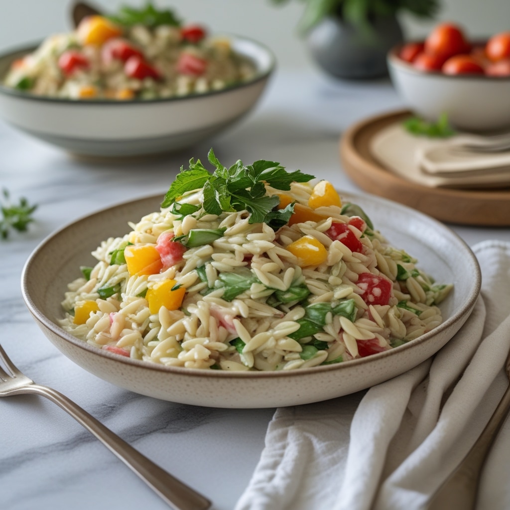 Rainbow Orzo Salad