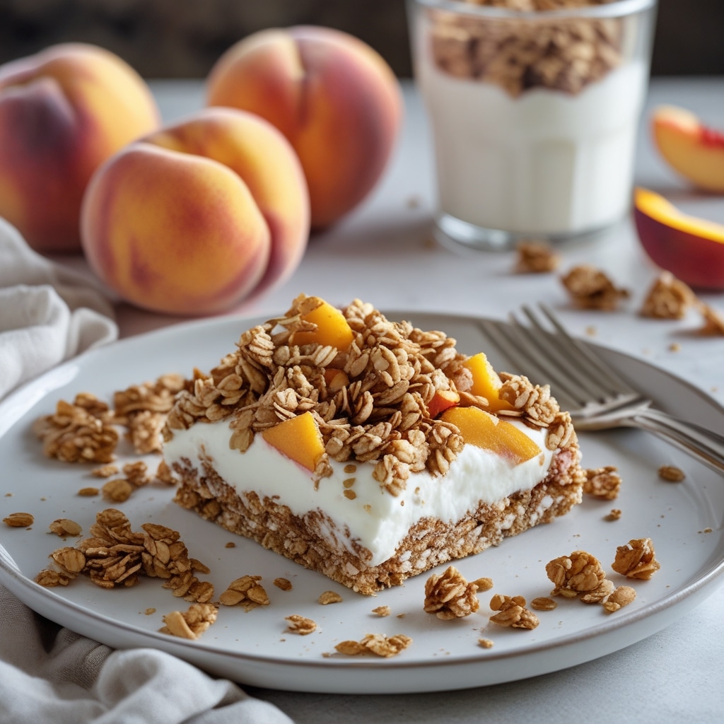 Peach Greek Yogurt Granola Parfait Bars