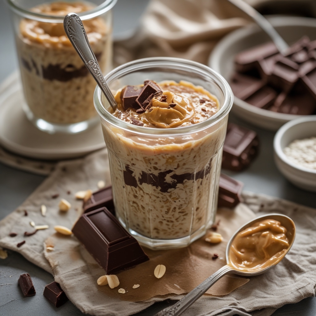 Overnight Peanut Butter Chocolate Oats [Protein-Packed]