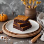 Fudgy Pumpkin Brownies Without Flour or Sugar