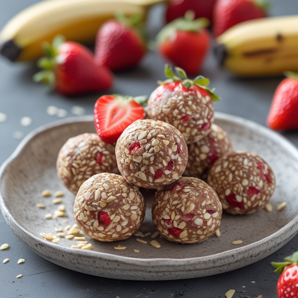 Strawberry Banana Protein Energy Balls