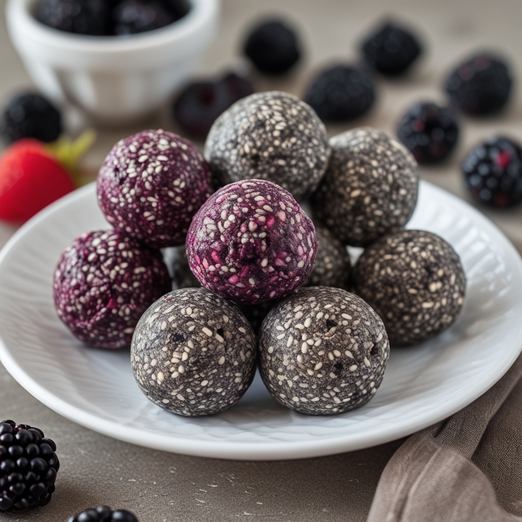 Blackberry Chia Protein Energy Bites