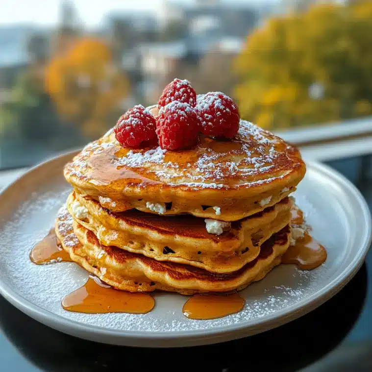 Pumpkin Spice Cottage Cheese Pancakes