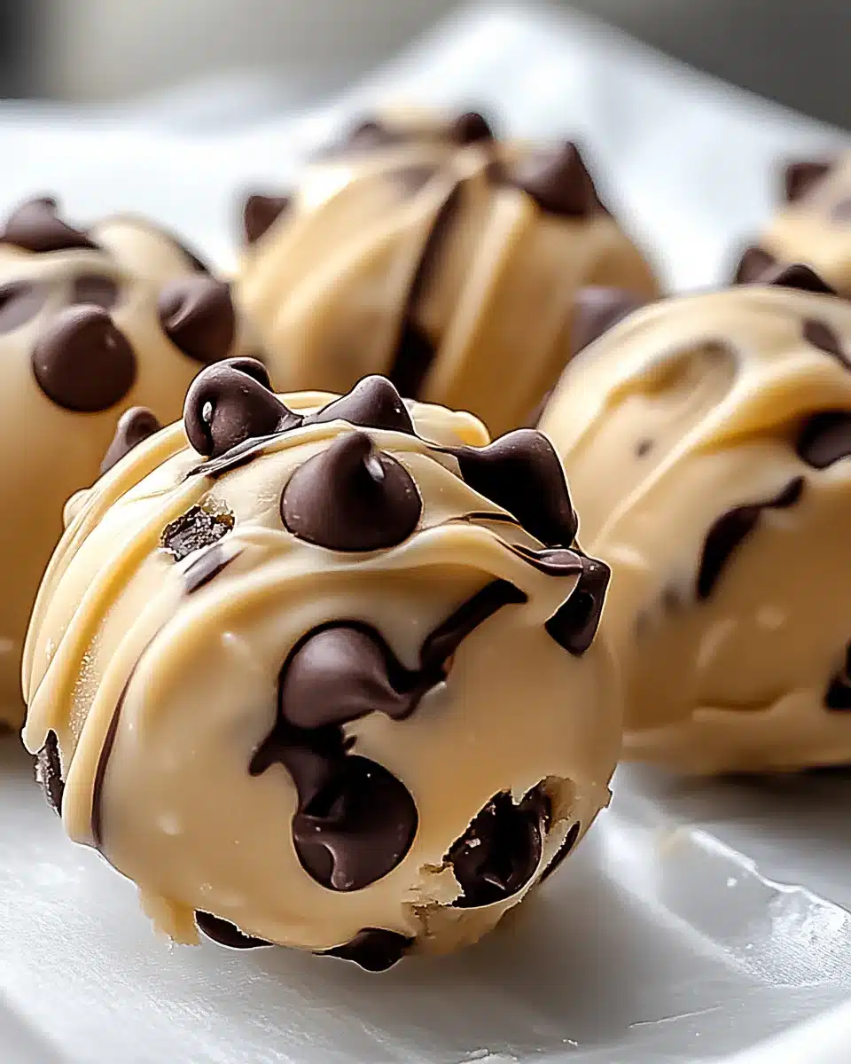 Frozen Greek Yogurt Peanut Butter Bites with Chocolate Chips