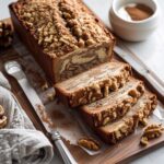 High Protein Greek Yogurt Banana Walnut Bread with Cinnamon Crumble Slices