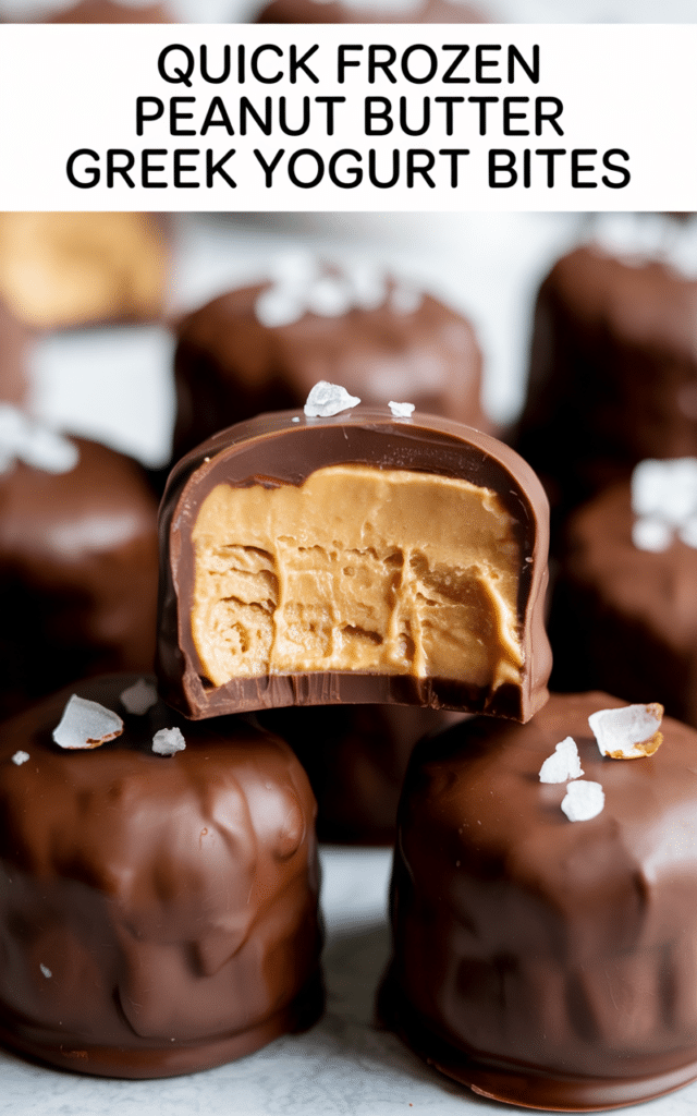 High Protein Frozen Peanut Butter Greek Yogurt Bites